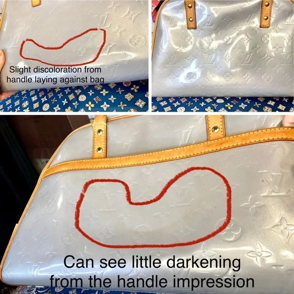 Louis Vuitton Ice blue Vernis Tompkins shoulder bag and scarf - Picture 11 of 16